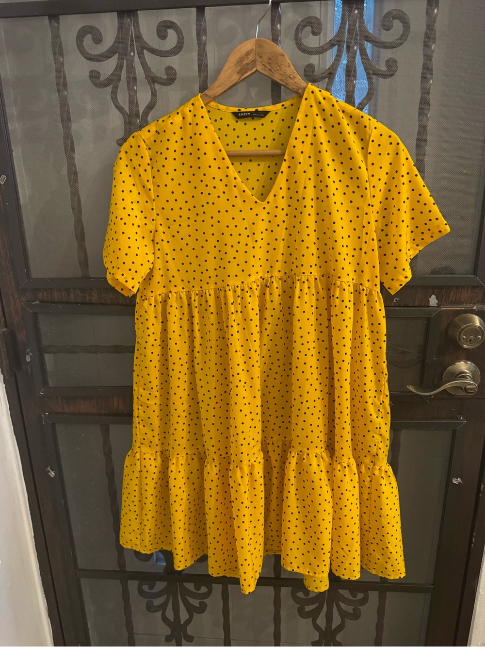 SHEIN Yellow Polka Dot Dress